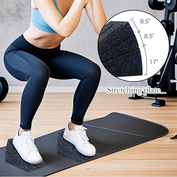 Squat Wedge Block - Anti-Slip Foam Wedge Calf Stretcher,Foot Stretcher Incline Board,for Yoga Pilates Home Gym Recover Training Mobility