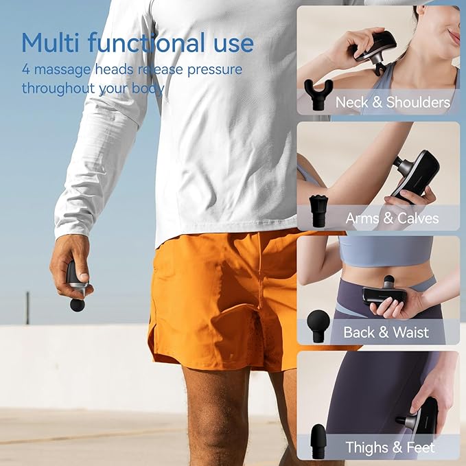KingPavonini Mini Massage Gun with All-in-One Storage Case, 0.5 LBS Pocket-Sized Small Massage Gun Deep Tissue, Portable Percussion Massager for Travel, Gym