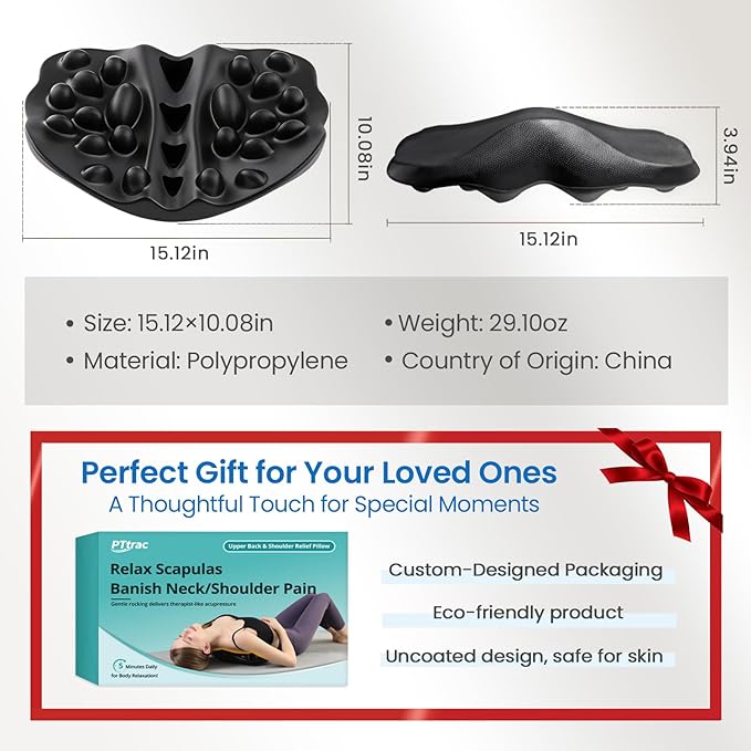 Shoulder Blade & Trapezius Trigger Point Massager, Upper Back Stretcher for Shoulder Back Pain Relief, Posture Correction & Muscle Relaxation, Ideal Gift for Men and Women