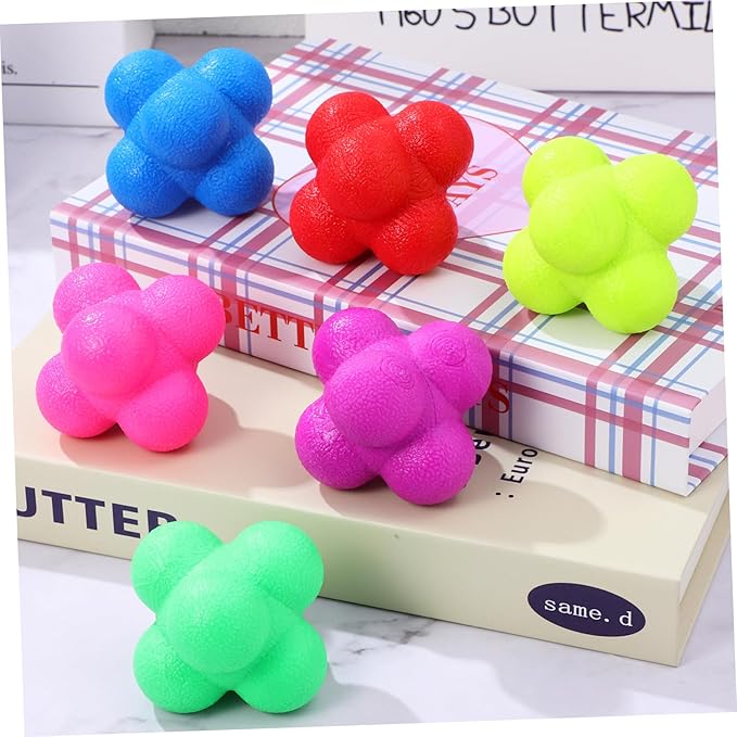 ibasenice 6Pcs Hexagonal Reaction Training Balls Agility Exercise Balls for Goalkeeper Training Enhance Reaction Speed Hand Eye Coordination for Sports Family Fun