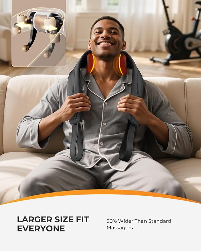 CooCoCo Upgraded Cordless Neck Massager - FSA Eligible, Back Massager for Pain Relief Deep Tissue, Shoulder Massager with Heat, 6D Shiatsu Kneading, HSA Store Massager Gifts for Mom Dad