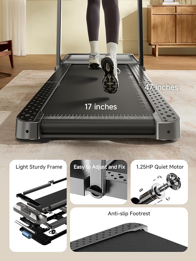 WALKINGPAD Folding Treadmill, 2 in 1 Walking Pad Under Desk Treadmill for Home and Office, Compact Foldable Design with App Control and LED Display