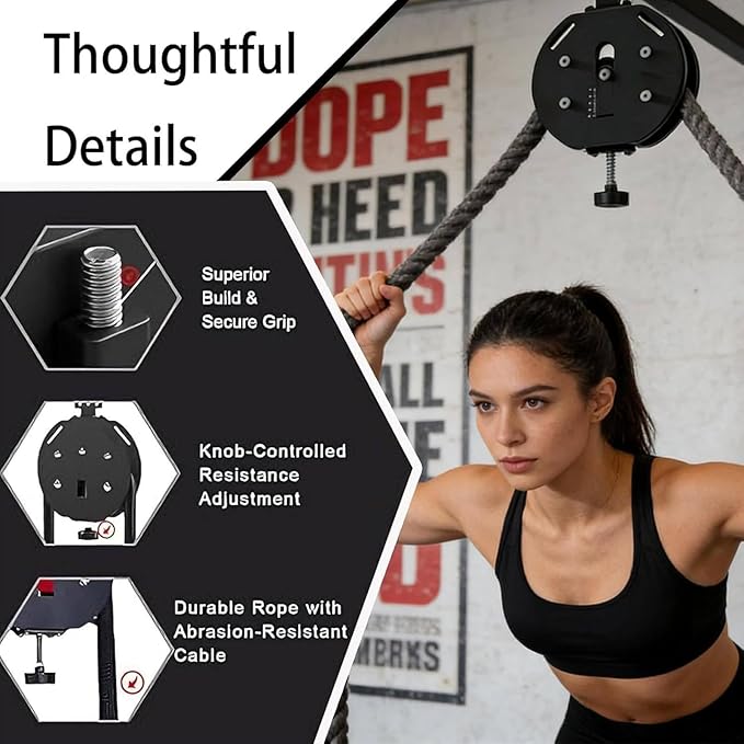 Endless Rope Trainer, Suspension Endless Rope Pulley System, Resistance Trainer Machine with Adjustable Resistance, Home Gym Infinity Rope for Interval Resistance Training