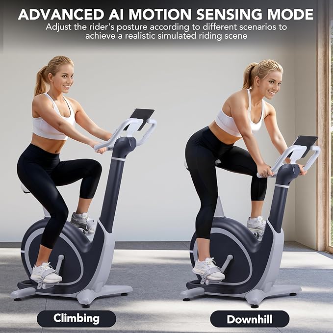 Smart Exercise Bike, AI Intelligently 36 Levels Magnetic Resistance Workout Bike with 350 Lbs Weight Capacity, Indoor Cycling Bike for Cardio Workout and Cycle Training