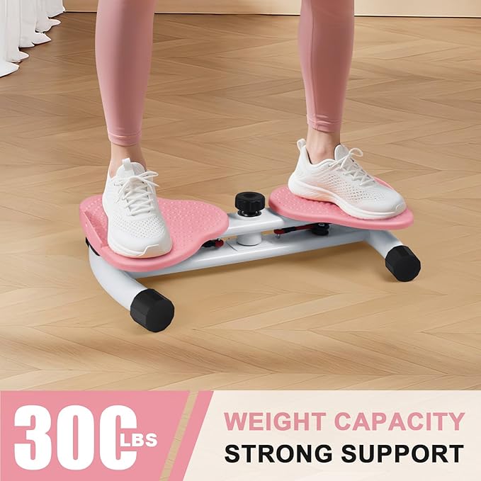 Waist Twister Machine, Ab Twister Board with Resistance Bands - 300 lbs Capacity Home Exercise Equipment for Belly Fat, Core Workout - Noiseless & Anti-Slip for Women/Men