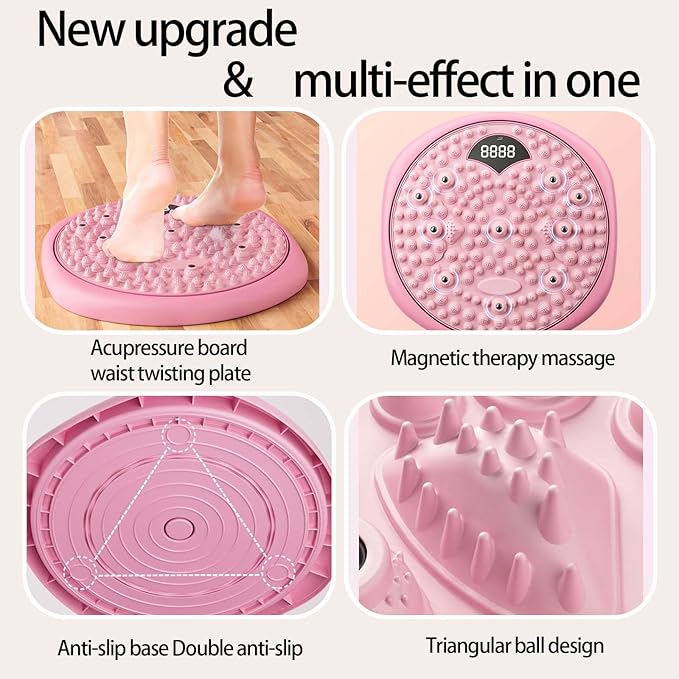 Core Abs Twister Acupressure Plate,Waist Sculptor Foot Mat Massagetwister Board,For Core Ab Exercise - Waist Twisting Disc Twist Board for Slimming Workout with Magnets Reflexology
