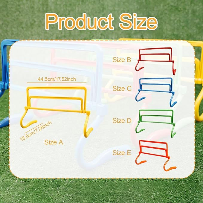 Agility Hurdle Adjustable Obstacles Jumping Bar Set Speed Training Equipment Set for Running Football Indoor Outdoor Pets, red
