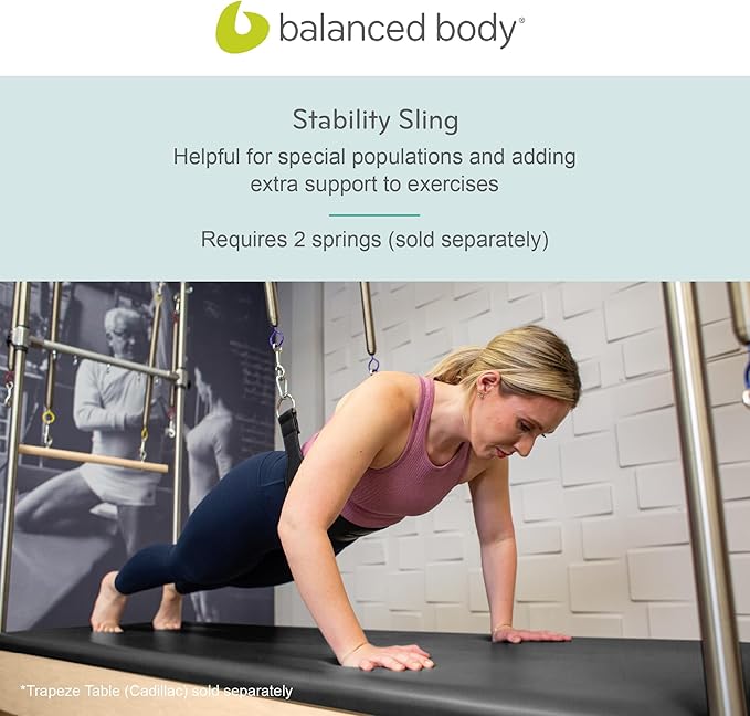 Balanced Body Stability Sling, Guided Support for Core and Back, Trapeze Table (Cadillac) Pilates Machine Equipment, Workout Equipment for Home Gym or Pilates Studio