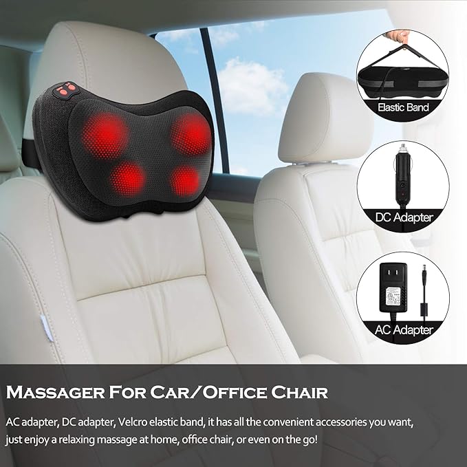 Papillon Back Massager with Heat,Shiatsu Neck Massager Pillow for Back,Neck,Shoulder,Foot & Lower Back Pain Relief,Electric Kneading Massager, Gifts for Women/Men/Dad/Mom/Fathers Day/Mothers Day