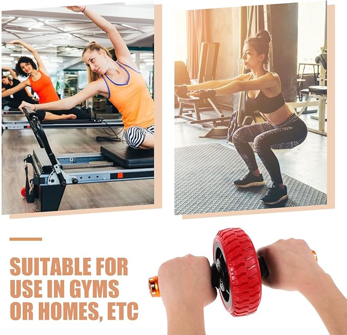 Abdominal Wheel Exerciser Multi-functional Muscle Roller with Non-slip Handles Portable Fitness Ab Roller for Core Workout Home and Office Use