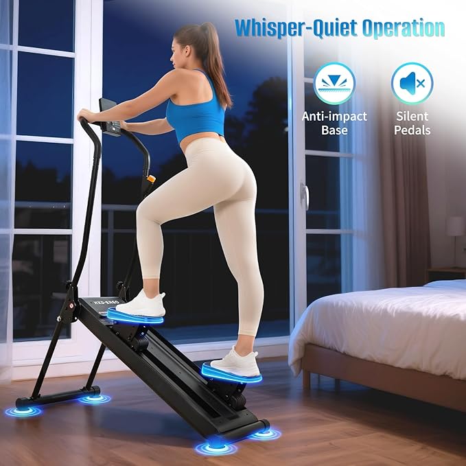 HXD-ERGO Stair Stepper, Upgrade 6-Level Resistance Stair Master with Adjustable Handlebar, Folding Stair Climber Workout Machine