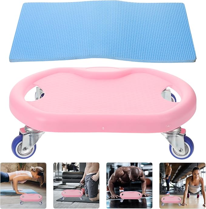 Abdominal Training Sliding Discs and Knee Pad Set, Pink Silent Core Sliders for Home Workout, Fitness Exercise Sliders for Strength and Core Training Random Color Random Color