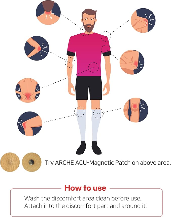 100pcs ACU-Magnetic Patches Healing Tip Magnet Pain Relief Like Acupuncture Pre-Attached to Plasters for Shoulder Wrist Neck arm Leg Back