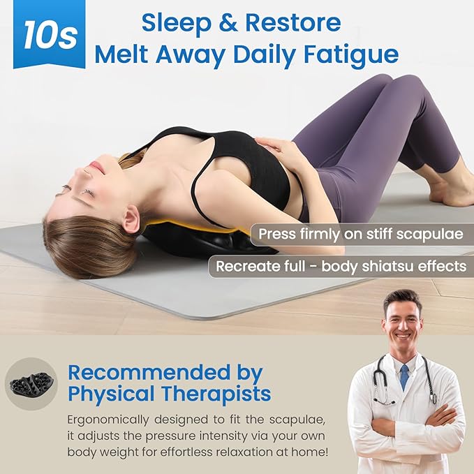 Shoulder Blade & Trapezius Trigger Point Massager, Upper Back Stretcher for Shoulder Back Pain Relief, Posture Correction & Muscle Relaxation, Ideal Gift for Men and Women