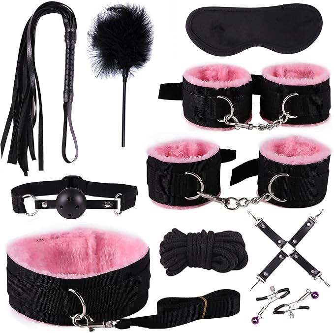 Pink Nylon Multi-Purpose Yoga Set 10 Pieces, Soft and Smooth, Easy to Use and Clean, Suitable Size for Most People -Z