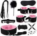 Pink Nylon Multi-Purpose Yoga Set 10 Pieces, Soft and Smooth, Easy to Use and Clean, Suitable Size for Most People -Z