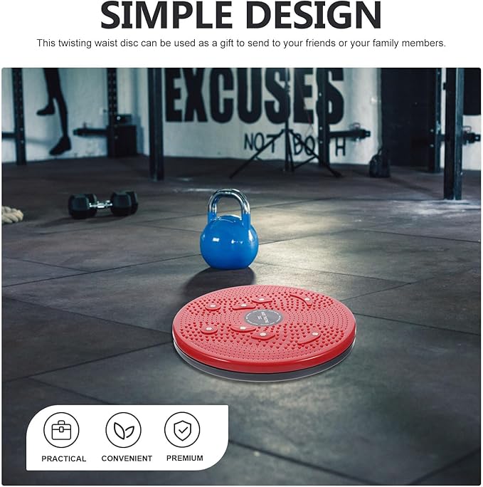 Cabilock Waist Twisting Board Fitness Machine Portable Red Rotating Twist Disc Household Exercise Tool for Core Strengthening and Foot Massage