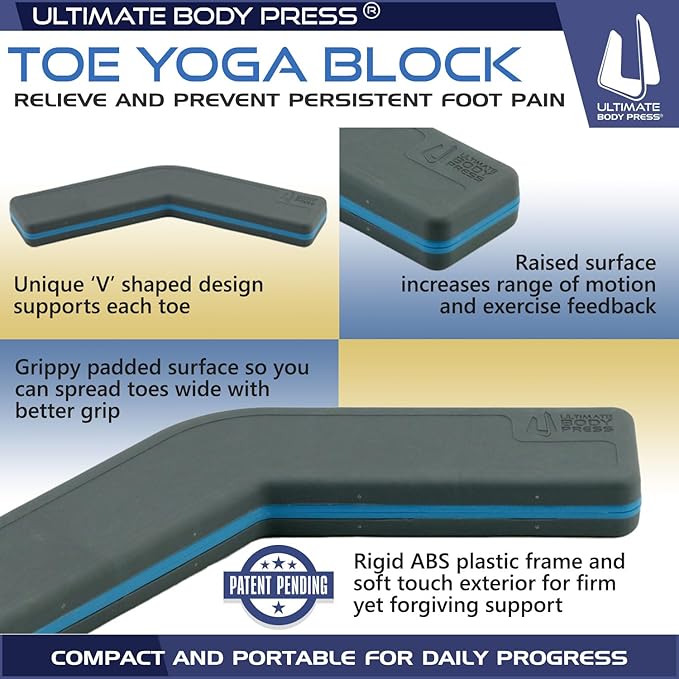 Plantar Fasciitis Relief & Toe Flexibility Exercise Block - Toe Yoga Step by Ultimate Body Press
