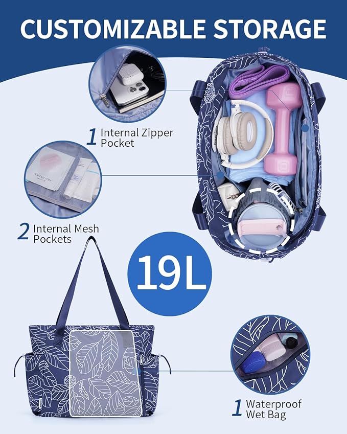 sportsnew Yoga Mat Bag Tote Yoga Gym Bags For Women Men with Waterproof Wet Pocket & Hook-and-loop, Quick Access Storage Yoga Mat Bag Carrier