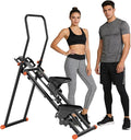 Stair Stepper for Home Gym, Folding Cardio Exercise Climber with Adjustable Resistance and Pedals, Vertical Climber Machine for Full Body Workout with Extended Step Range