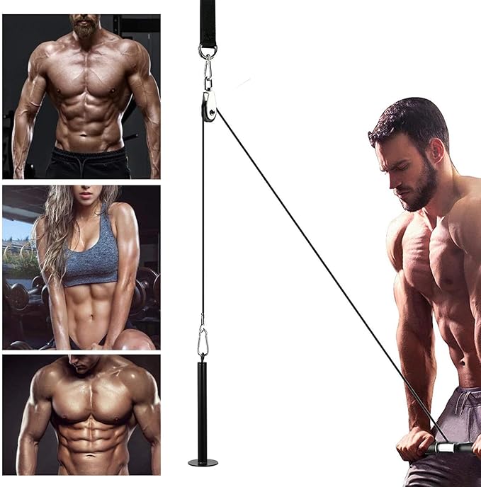 Cabilock 2pcs Pulley Hanging Straps for Fitness Equipment, Sturdy DIY Pulley Straps with Heavy-Duty Black Webbing, Strength Training Accessories for Home Gym and Cable Attachment