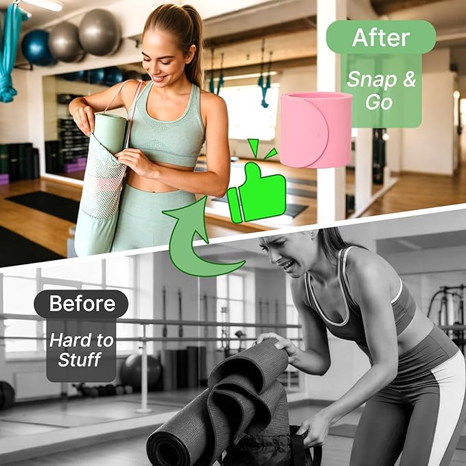 Aolamegs Yoga Mat Strap,Heavy Duty Bungee Straps Band,Wrap Organizer for Yoga Mat/Workout/Exercise(20" L x 2" W)