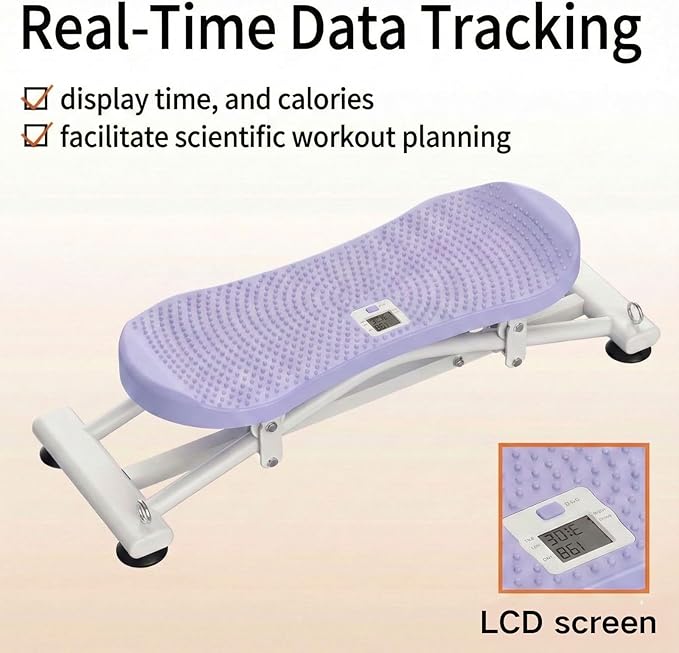 Balance Board for Adults, Rocking Stepper with Resistance Bands, Portable Wobble Board with LCD Monitor, 300 lbs Capacity Ski Trainer for Full Body Workout at Home Gym