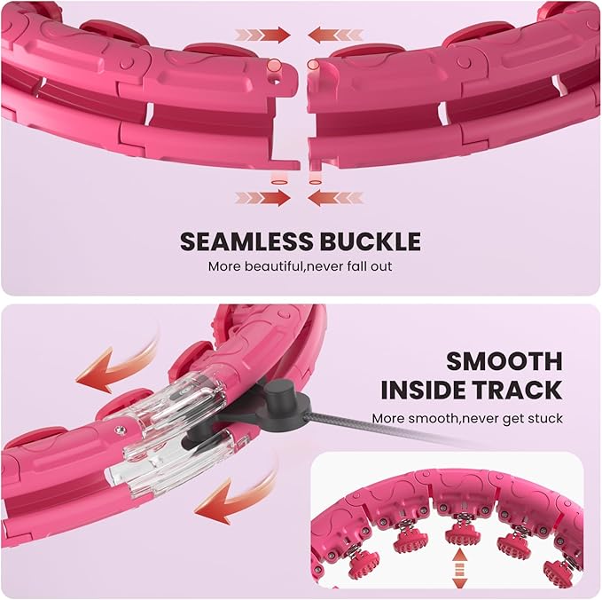 Weighted Infinity Exercise Hoop - 64in 30 Links Smart Hoop for Adult Weight Loss, Plus Size Low-Impact Fitness Hoop for Beginners & Women