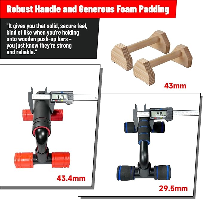 Push Up Bars 2pcs Anti-slip Footpads Workout Stands for Strength Training, Push Up Stands Pushup Handles
