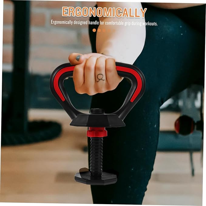 Milisten Adjustable Kettlebell Handle Set Ergonomic Powder Coated Kettlebell Equipment for Strength Training and Fitness Workouts