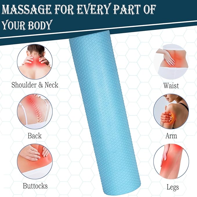 23.6″ Large Foam Roller – Solid High-Density EPP Yoga Column, 5.9″ Diameter for Full-Body Stretch & Myofascial Release, Excercise, Massage and Recovery (Blue)