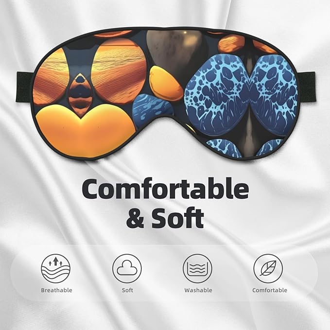 Yellow Pebbles Head-Mounted Double-Sided Light-Blocking Sleeping Eye mask to Protect Eyes and Relieve Eye Fatigue