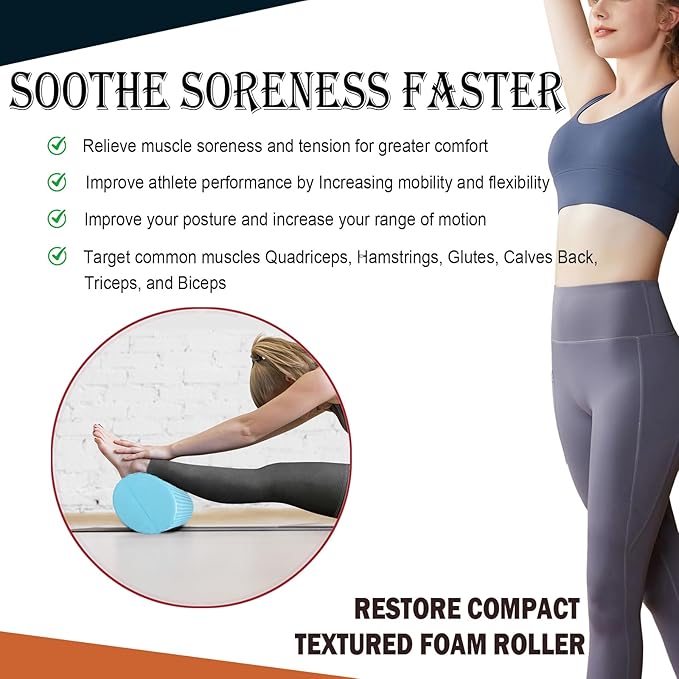 23.6″ Large Foam Roller – Solid High-Density EPP Yoga Column, 5.9″ Diameter for Full-Body Stretch & Myofascial Release, Excercise, Massage and Recovery (Blue)