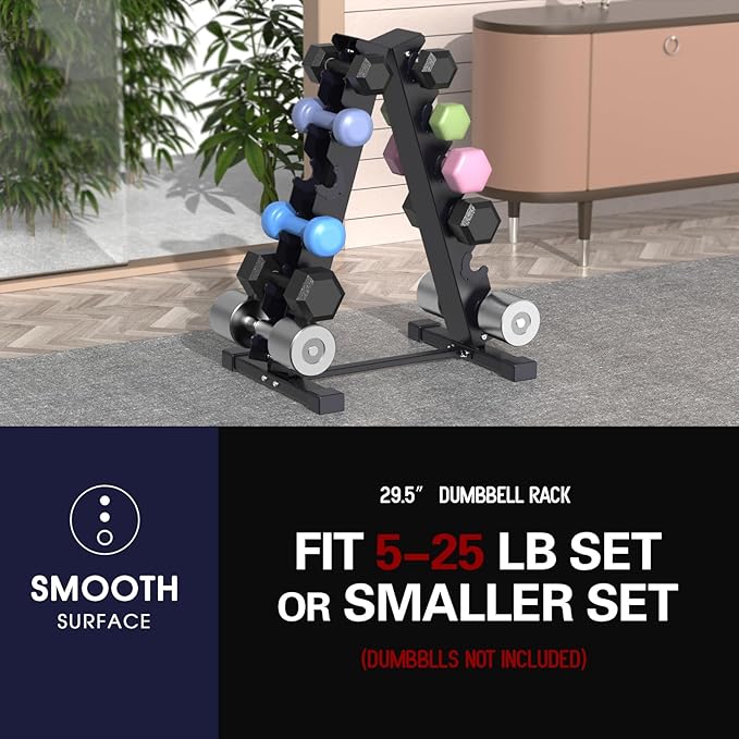 Dumbbell Rack Compact Weight Rack for Dumbbell, Kettlebell, Barbell, Heavy Duty Weight Storage Organizer