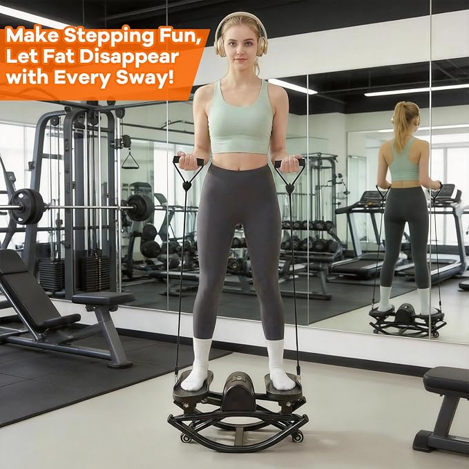 Rock Stepper, Home Use Lhanel Rock Stepper Machine, Portable and Compact Side Stepper, Left and Right Swinging Stepper for Exercise Legs, Hips, Waist, and Performing Aerobic Exercise（Pink）