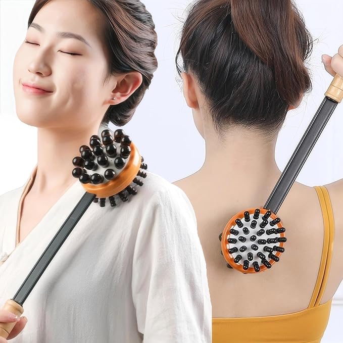 Massage Hammer, Meridians Back Knock Massager, Double Head Back Scratcher Percussion Massager, Manual Massage Hammer for Neck, Leg, Waist
