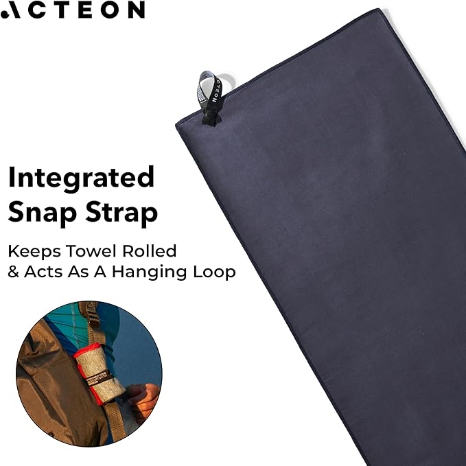 Acteon Microfiber Gym Towels 5 Pack, Quick Dry Silver ION Odor-Free Super Absorbent Sweat Towels for Men & Women, Workout, Yoga, Running, Beach, Travel – 16x30.5 Inch (Midnight Blue)
