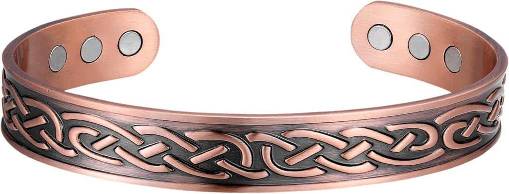 Earth Therapy Minimalist Design Magnetic Field Cuff Bracelets for Men & Women - Ultra Strength - Adjustable