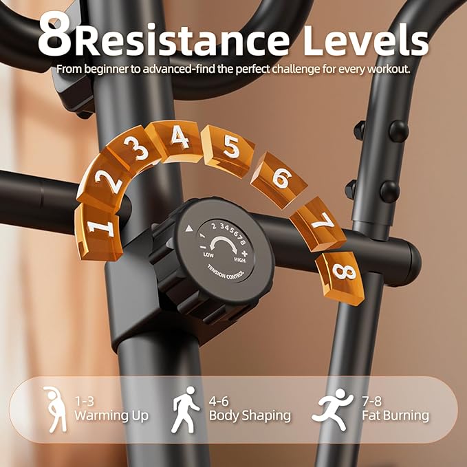 Elliptical Exercise Machine for Apartments and Homes,8 Levels of Magnetic Resistance,15.5-inch Stride Elliptical Machine, and Supports Users up to 400 pounds Elliptical Training Machines;
