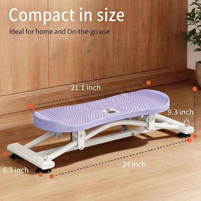 Balance Board for Adults, Rocking Stepper with Resistance Bands, Portable Wobble Board with LCD Monitor, 300 lbs Capacity Ski Trainer for Full Body Workout at Home Gym