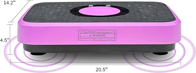 Vibration Plate Machine with Resistance Bands and Remote Control 125 Speed Levels 450LB Capacity Whole Body Oscillating Platform for Home Use