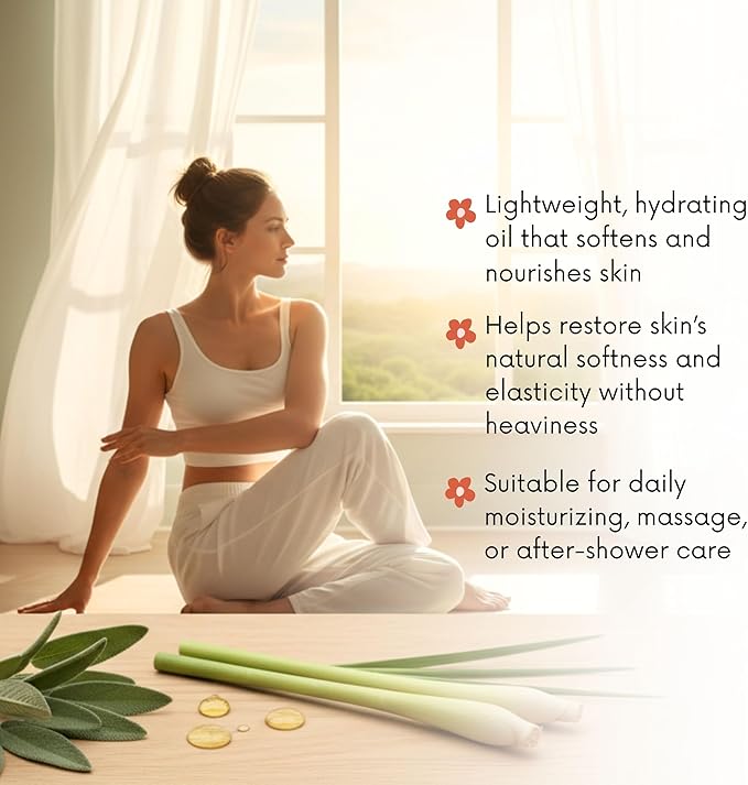 Best of Nature Lemongrass and Sage Massage Oil Blend - Non-Greasy Aromatherapy Massage Oil for Body, Skin & Face, Crafted with Pure Essential Oils, Gallon (128 fl oz)