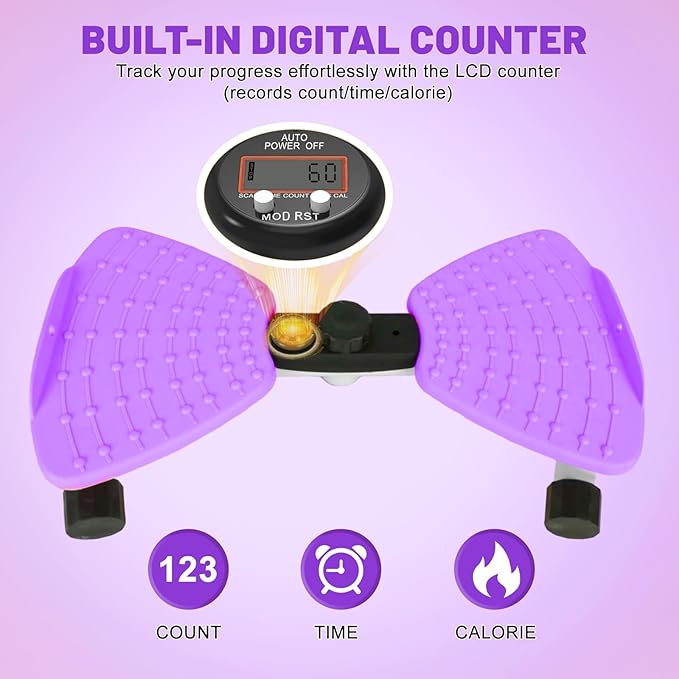 Waist Twisting Machine, Ab Twister Board for Exercise, Noiseless Exercise Waist Twister for Home Gym Equipment, 330 lbs Capacity | Track Time, Reps, Calories with Digital Display
