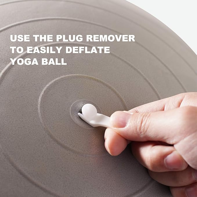 Exercise Ball Pump, Hand Air Pump for Stability Workout Yoga Ball, with 2 Plugs for Valve & 1 Plug Remover for Easy Deflation
