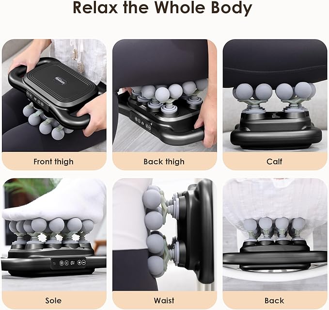 16 Head Massage Gun Set, Deep Tissue Percussion Massager, 2600mAh Electric Massage Tools with 9 Styles & Levels, Black