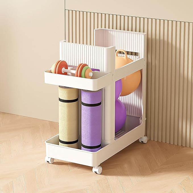 Yoga Mat Storage Racks, Home Gym Storage Rack with Wheels, Weight Cart Stand Small Gym Racks Yoga Racks, Dumbbell Weight Rack Workout Equipment Storage for Gym Fitness Organizer