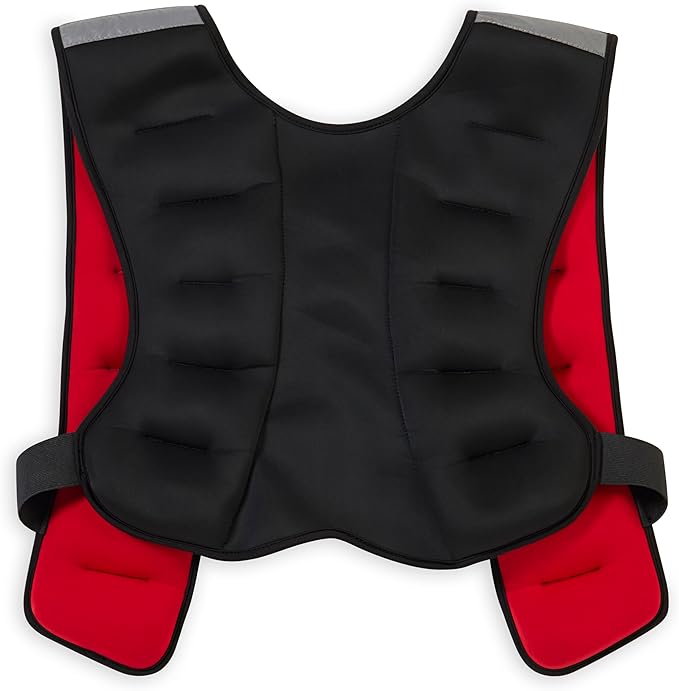 Reebok Weighted Vest Premium Adjustable Strength Training Vest with Reflective Trim for Full-Body Workouts, Cardio, Running & Rehabilitation – Comfort Fit, Durable Material