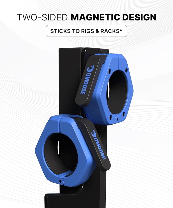 DMoose Fitness Barbell Clips 2 Inch (Pair) - Quick Release Olympic Barbell Clamps & Collars with Anti Slip TPR Grip for Secure Weightlifting and Powerlifting - Weight Clips for Bars at Home or Gym