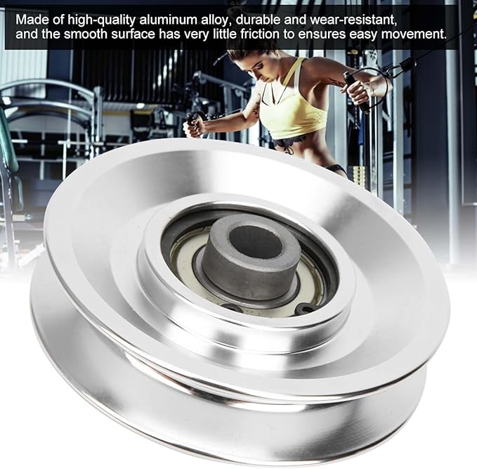 Agatige Aluminum Pulley Wheel, 70mm 80mm Power Rack Pulley Attachment Bearing Gym Pulleywheel Strength Training Exercise Hardware for Home Gym Equipment