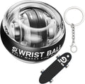 Wrist Gyro Ball and Finger Skateboard Set – Self-Starting Forearm Exerciser for Grip Strength, Hand & Finger Exerciser, No Light Black , Home Gym, Workout, Rehabilitation